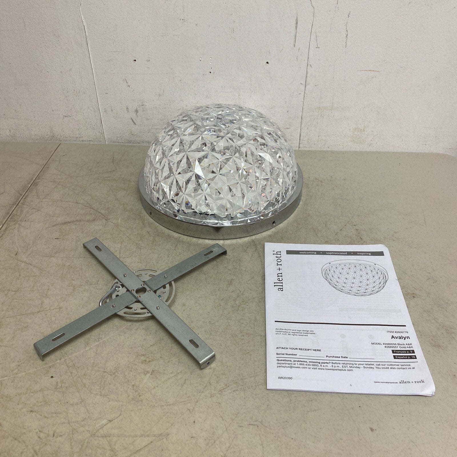 Allen +Roth Evalyn 1-Light12.99-in Gloss Chrome Integrated LED Flush Mount Light