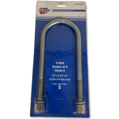 CARQUEST U-Bolt CPF41104 1/2"x3-1/4"x9" Grade 5 Steel Leaf Spring Clamp