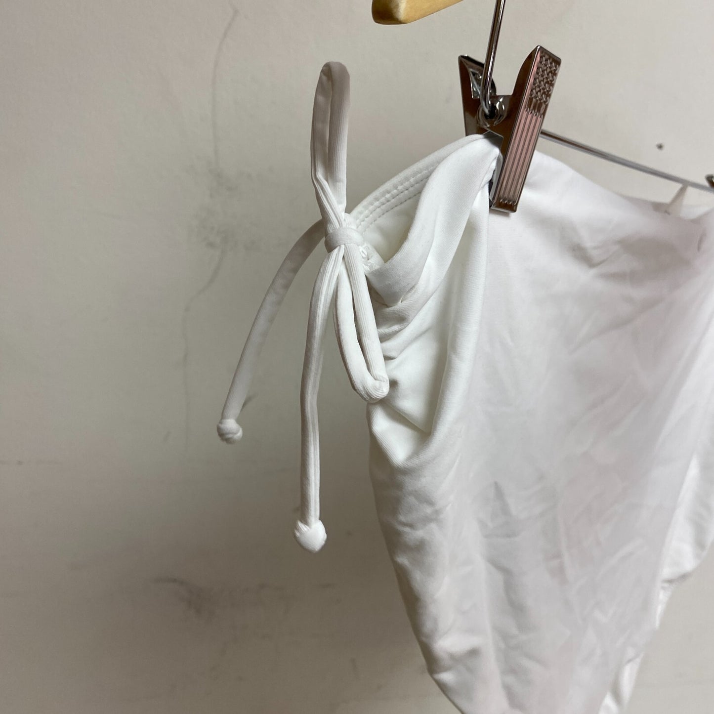 Calia Women's Swim Ruched Side Adjustable Bottom Pure White Hand Wash WSA23402