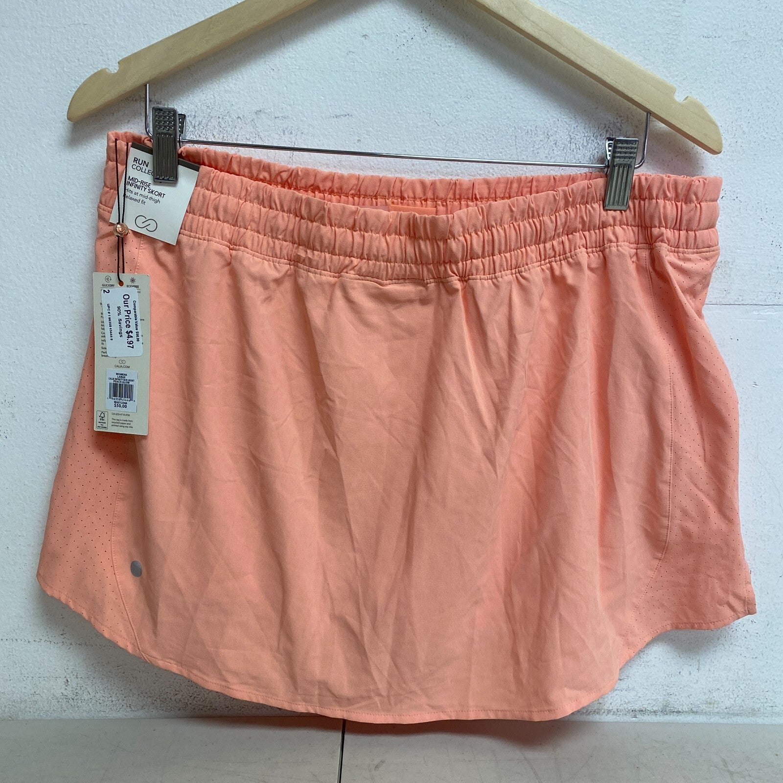 CALIA Women's Infinity Mid Rise Run Skort Relaxed Fit  Peach Glow WAX12360