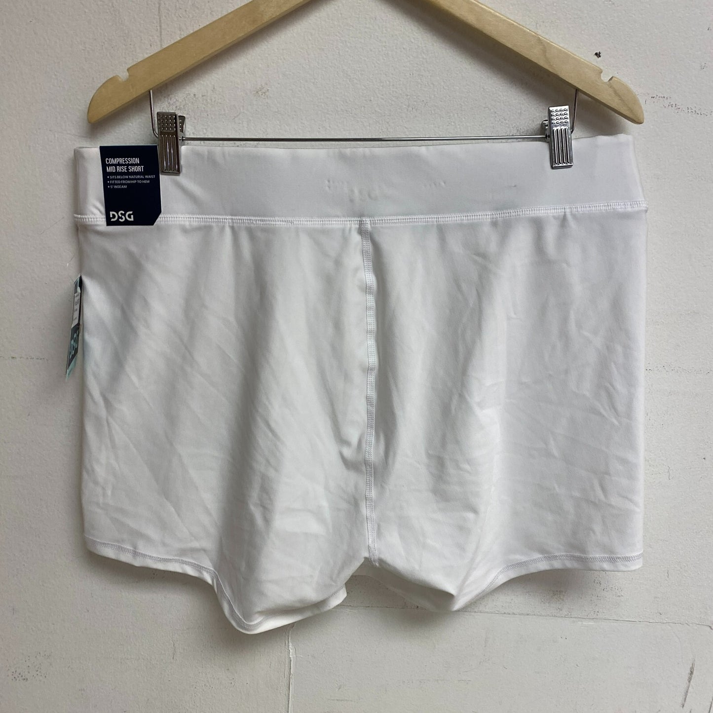 DSG Women's 5" Compression Short Pure White Solid Athletic Compressi DAW21500WP