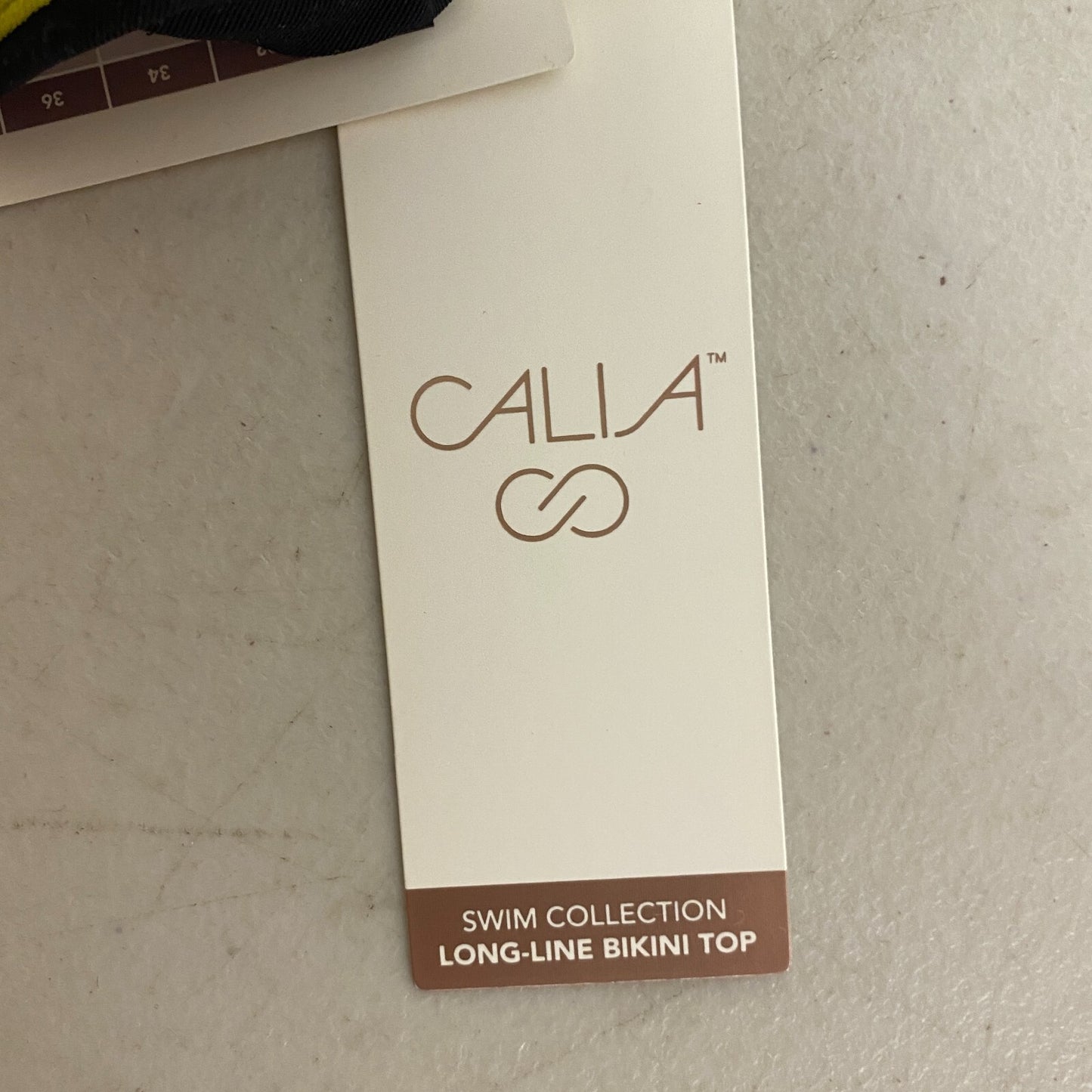 Calia Women's Swim Medium Support Tie Front Long Line Bikini Top Green Multi New