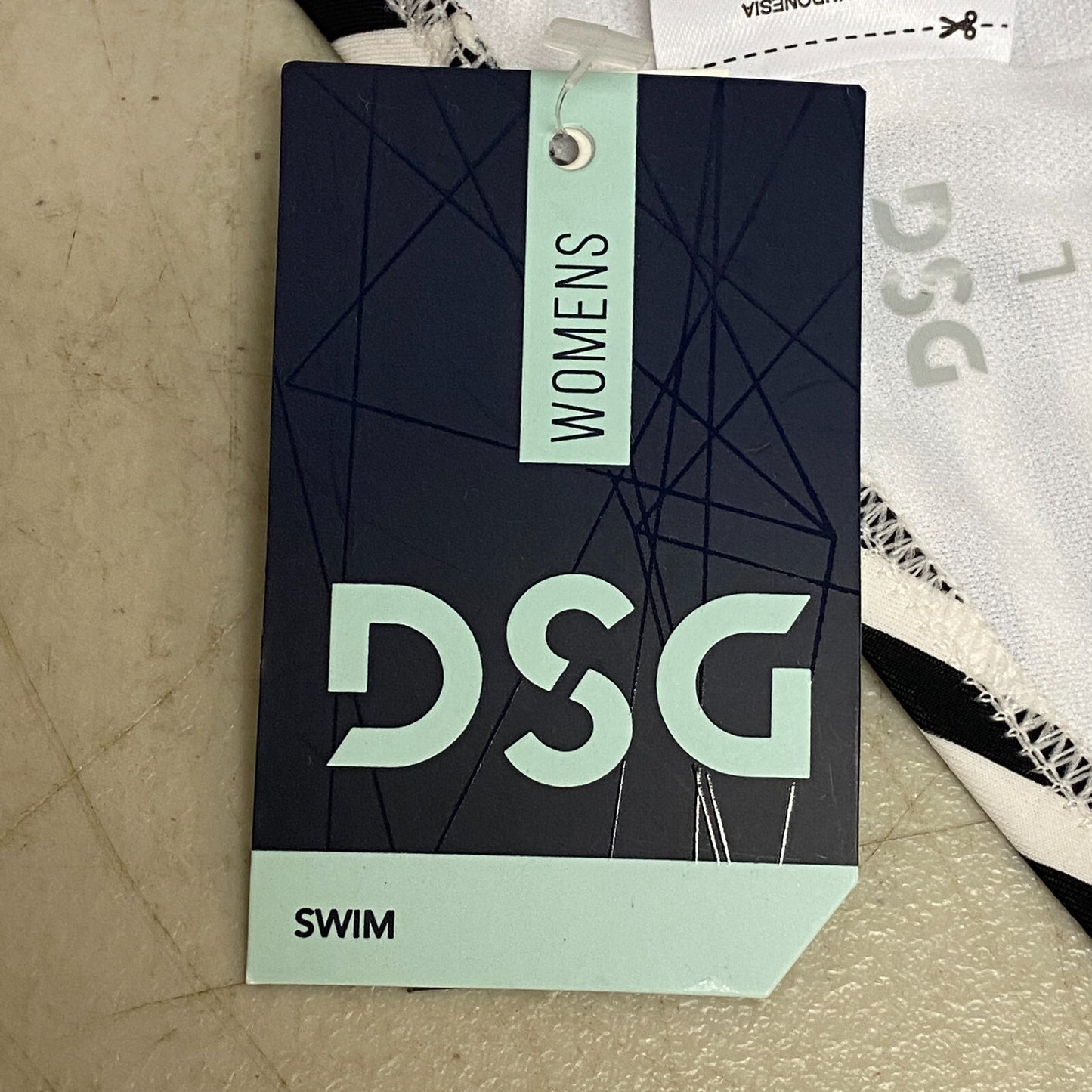 DSG Women's Swim May Printed Racerback Top Even Stripe Black/White DSW2697PRT