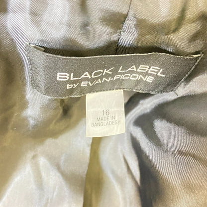 Black Label Women's Pocketless Stretch Blazer Size 16 Color Black *NWT