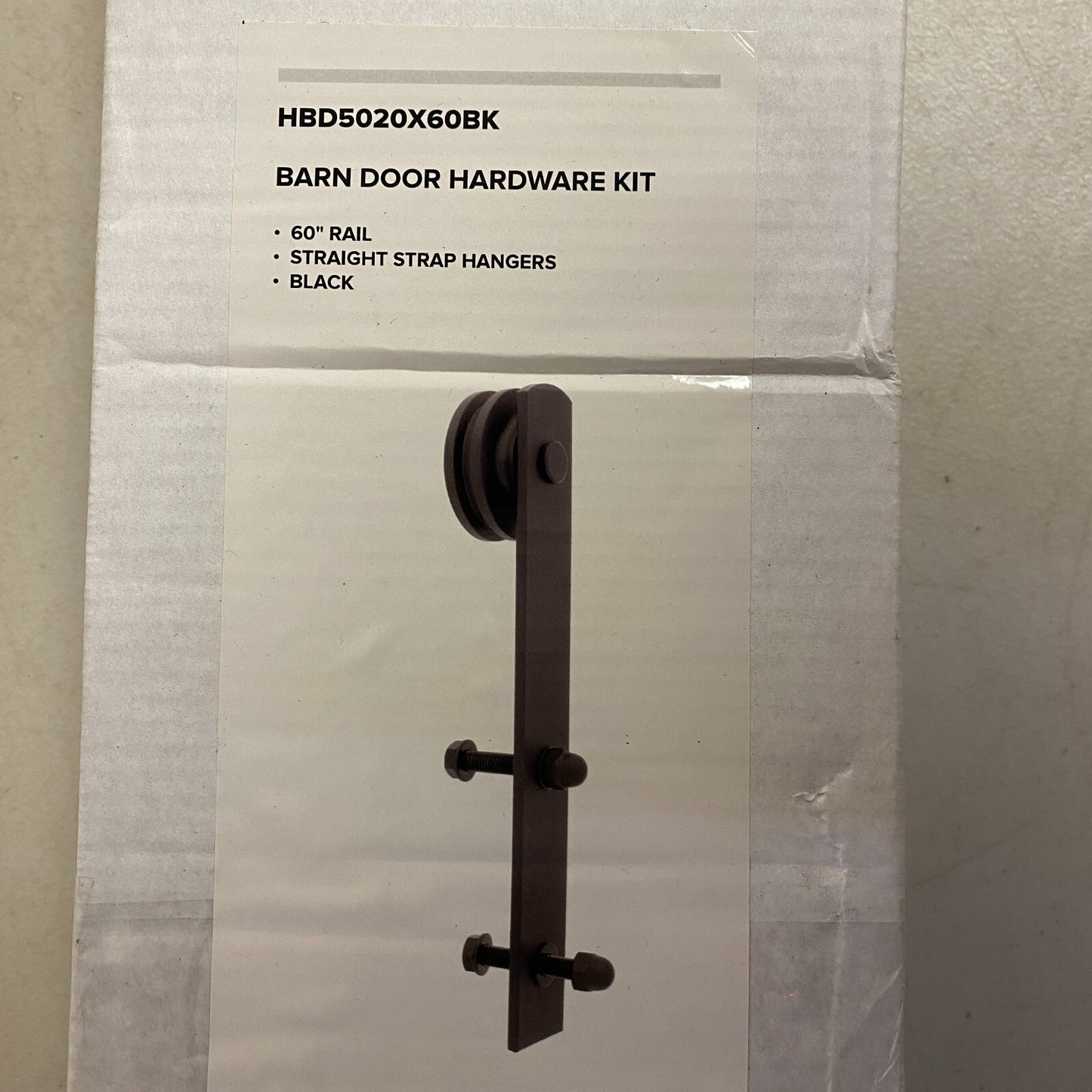 Signature Hardware BARN DOOR HARDWARE KIT 60" RAIL - BLACK