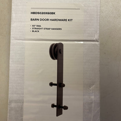 Signature Hardware BARN DOOR HARDWARE KIT 60" RAIL - BLACK
