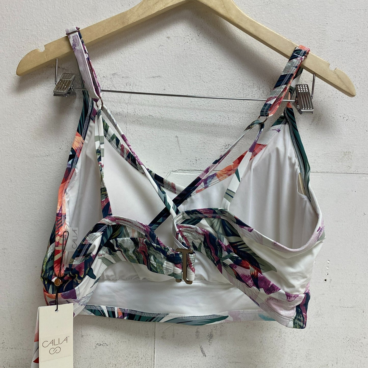 Calia Womens Cross Back Bikini Top Botanical Garden Floral Multi WSA20210PRTXWP