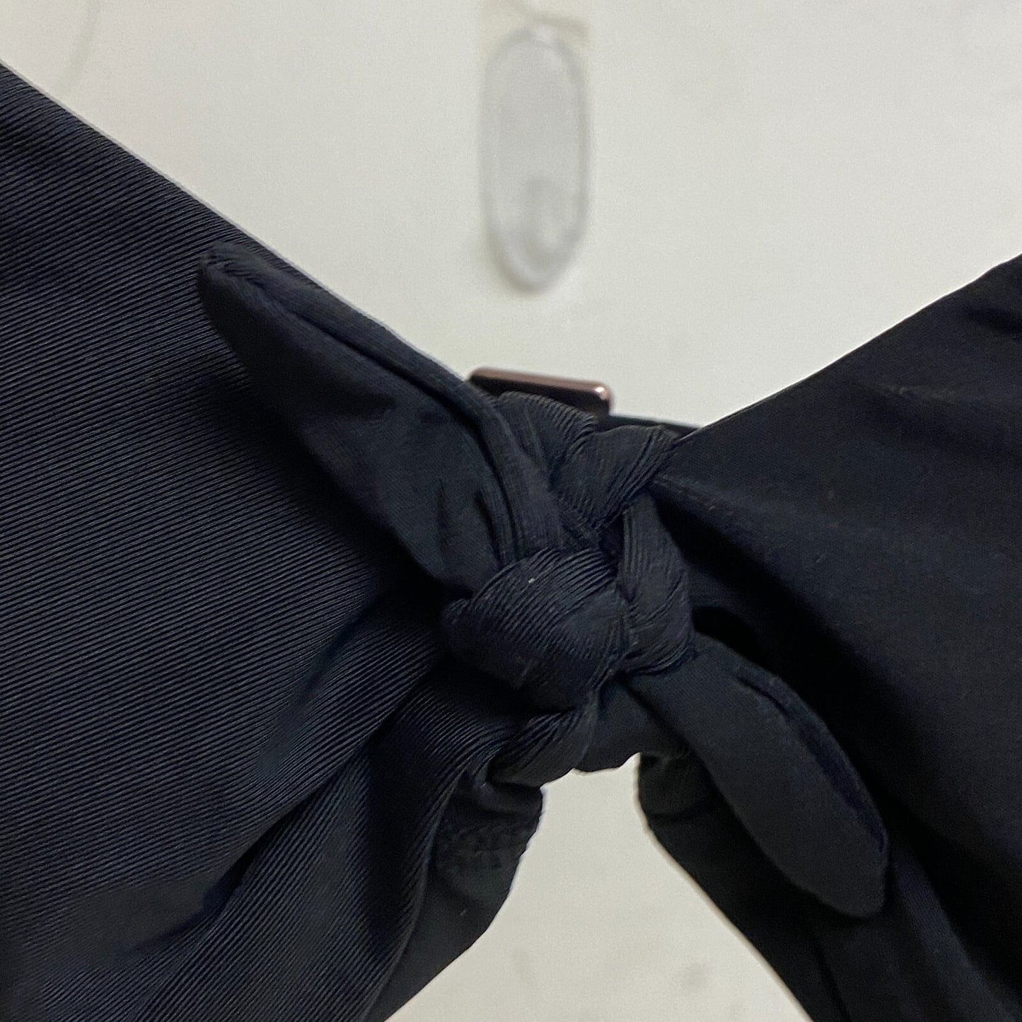 Calia Women's Swim Collection Tie Front Racerback Bikini Top Pure Black WSA22200