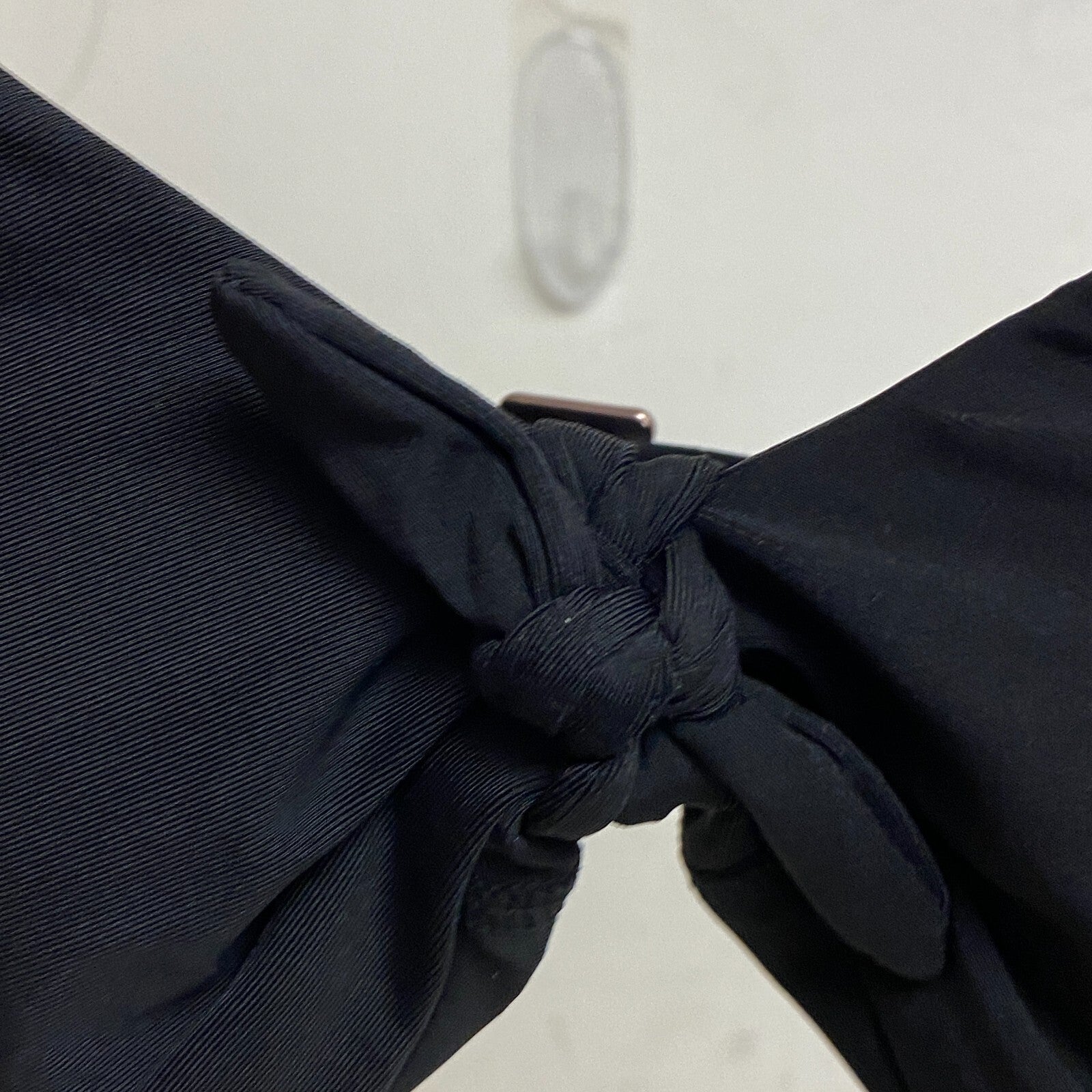 Calia Women's Swim Collection Tie Front Racerback Bikini Top Pure Black WSA22200