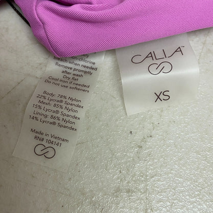 Calia Ruched Front Cross Back Top Geranium Purple Solid Trendy Stylish WSA22202