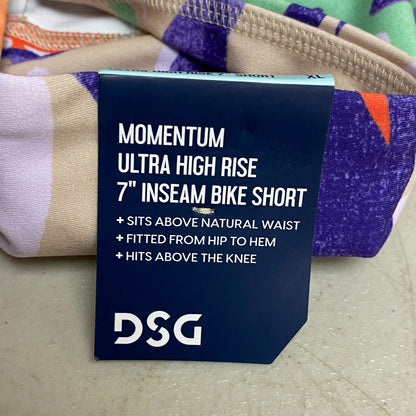 DSG Womens 7" Momentum Ultra High Rise Bike Short Multi Landscape Sand DAW12302P