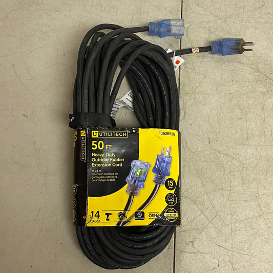 UTILITECH 50 FT HEAVY DUTY OUTDOOR RUVVER EXTENSION CORD