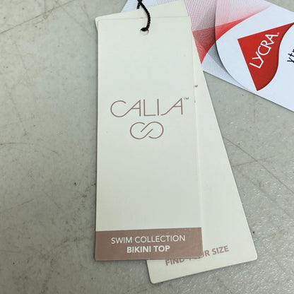 Calia Women's Swim Ranched Front Cross Bikini  Top Green Glow WSA23204 New!