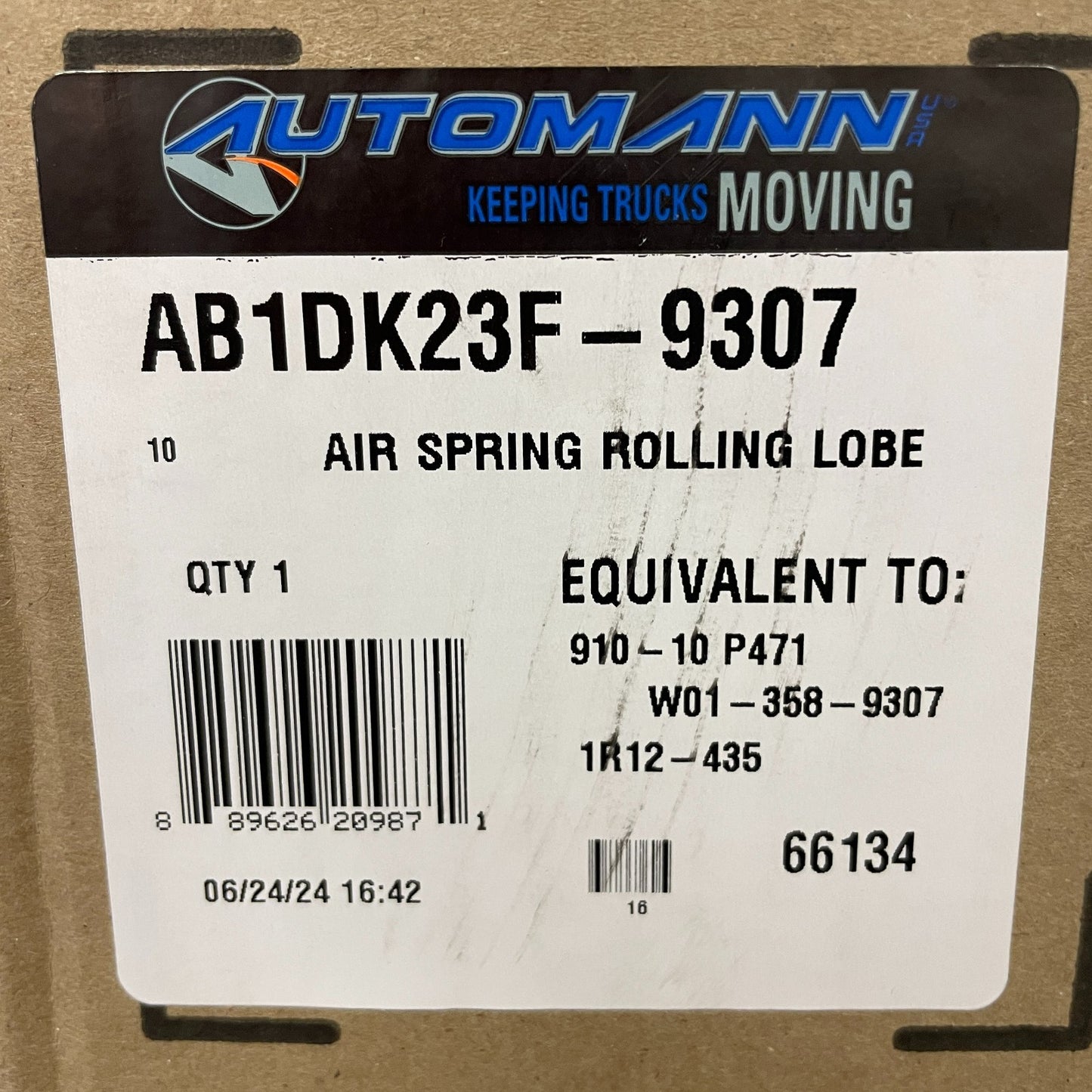 Automann Rolling-Lobe Air Spring Assembly – Model AB1DK23F-9307