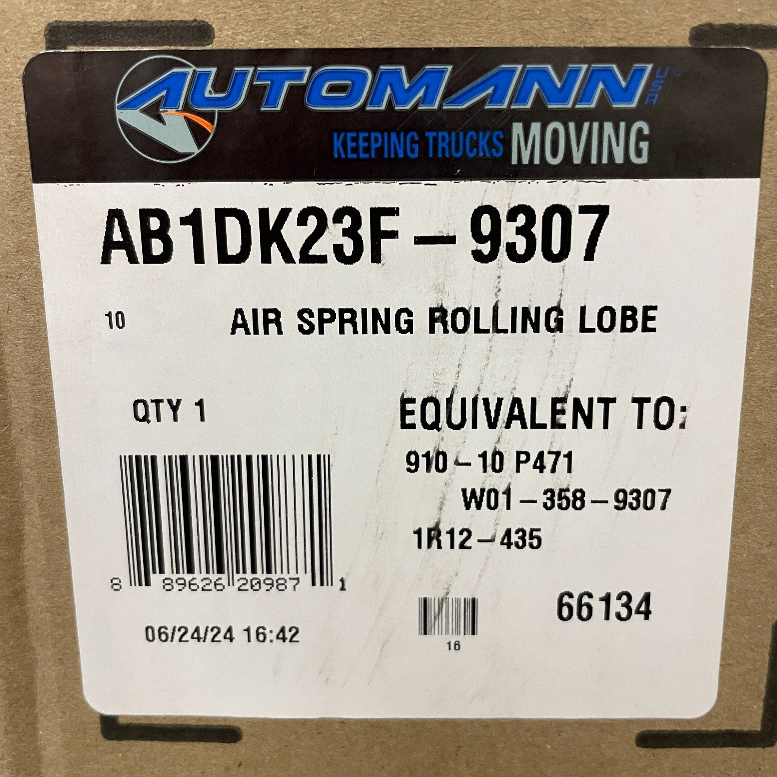 Automann Rolling-Lobe Air Spring Assembly – Model AB1DK23F-9307
