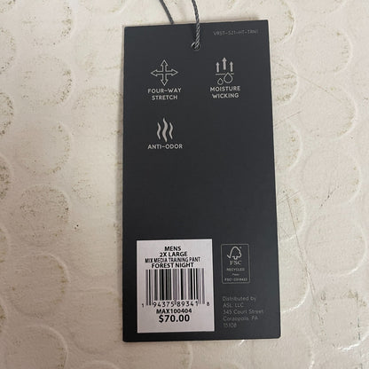 Menâs Mix Media Training Pants Forest Night MAX100404 NWT Gymwear New