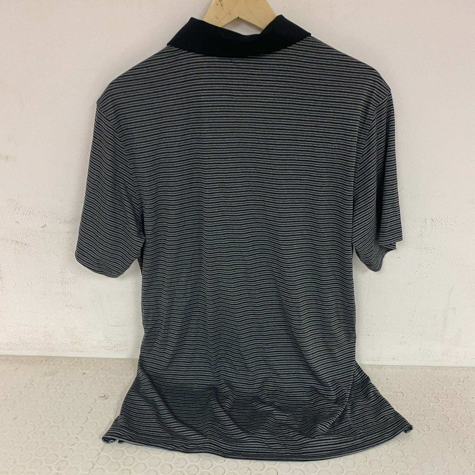 Walter Hagen Essentials Stripe Golf Polo Shirt Black MGA11371N