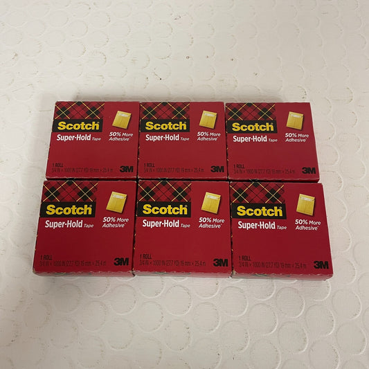 3m 700K6 Super-hold Tape Refill, 1" Core, 0.75" X 27.77 Yds, Transparent, 6/pack