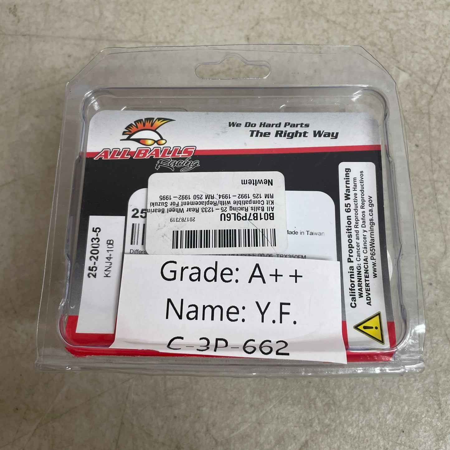 All Balls Racing 25‑1233 Rear Wheel Bearing Kit Suzuki