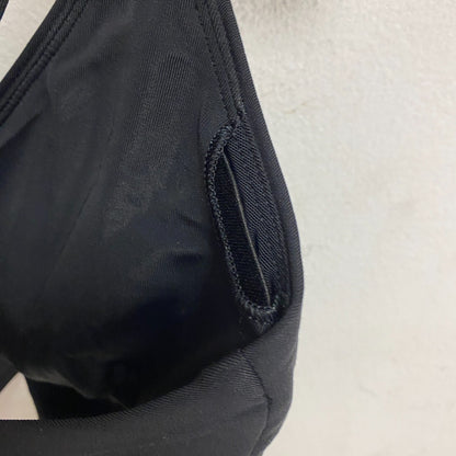 Calia Women's Swim Runched Front Cross Racerback Bikini Top Pure Black WSA23204