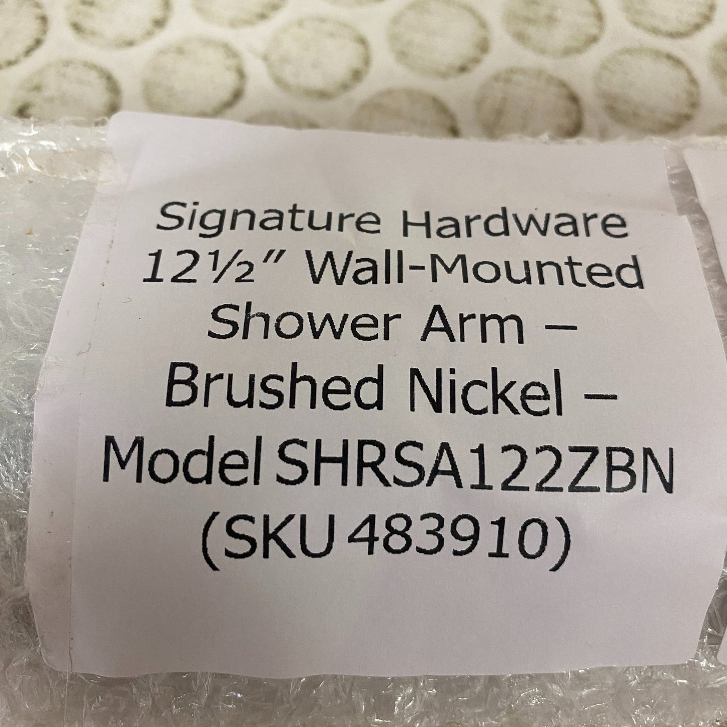 Signature Hardware 12½″ Wall-Mounted Shower Arm Brushed Nickel SHRSA122ZBN