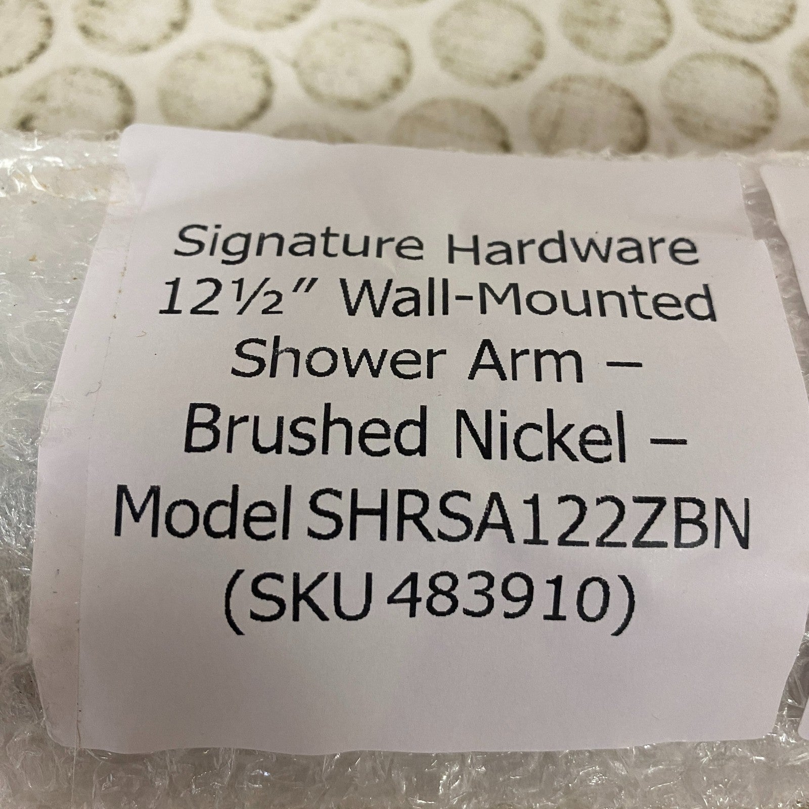 Signature Hardware 12½″ Wall-Mounted Shower Arm Brushed Nickel SHRSA122ZBN