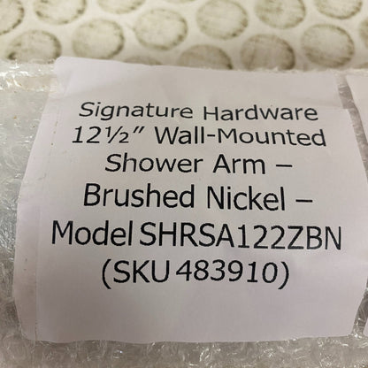 Signature Hardware 12½″ Wall-Mounted Shower Arm Brushed Nickel SHRSA122ZBN