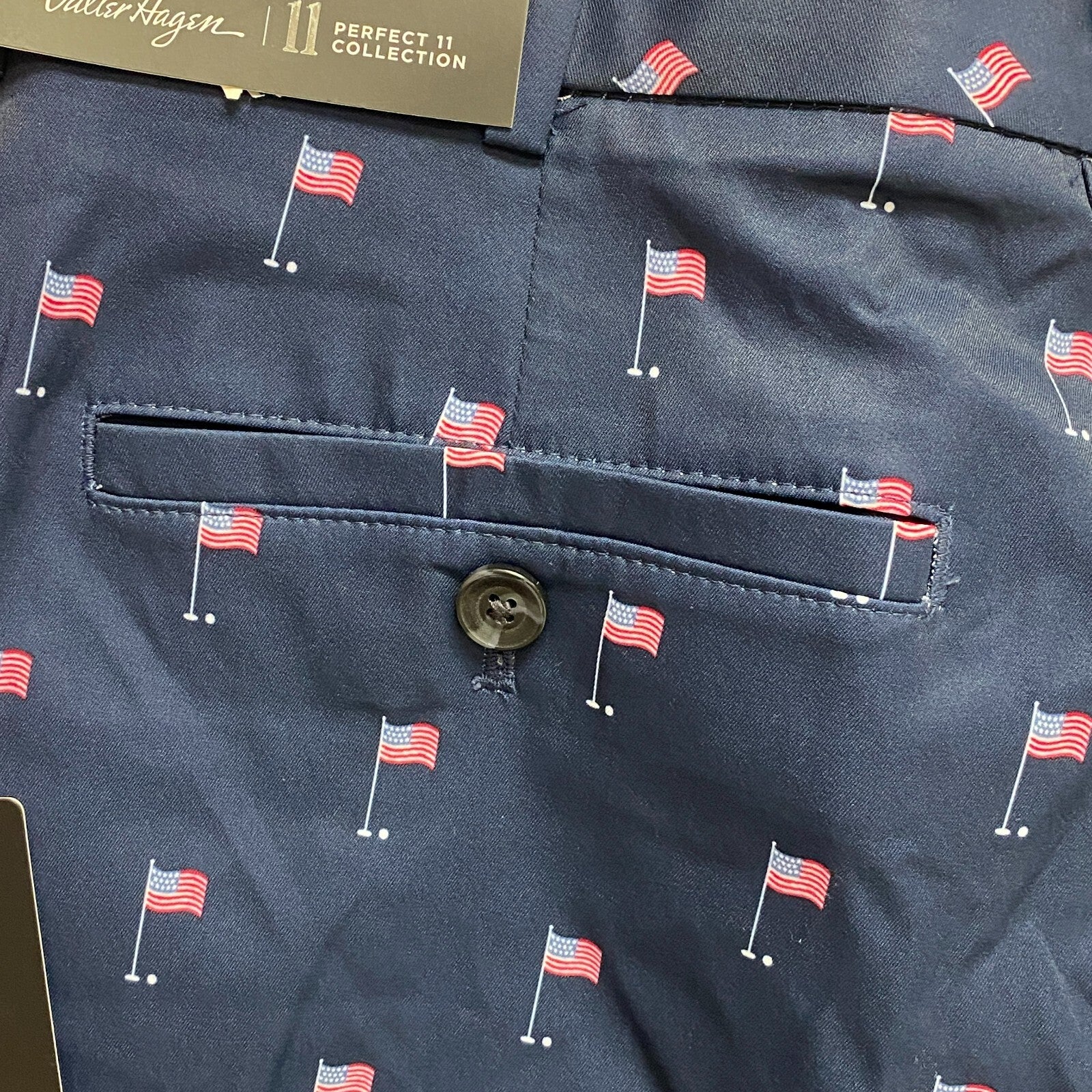 Walter Hagan Men P11 USA Tee Flag Print Short Tee Flag Navy flag print MGA14184