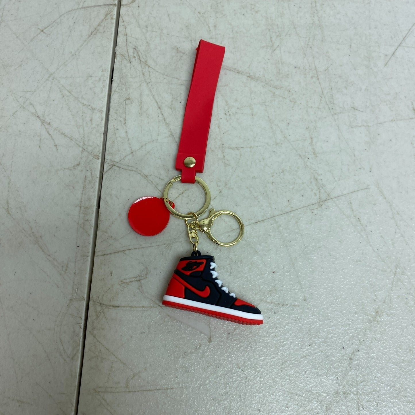 Assorted Silicone Air Jordan 1 Bred Keychain Accessory