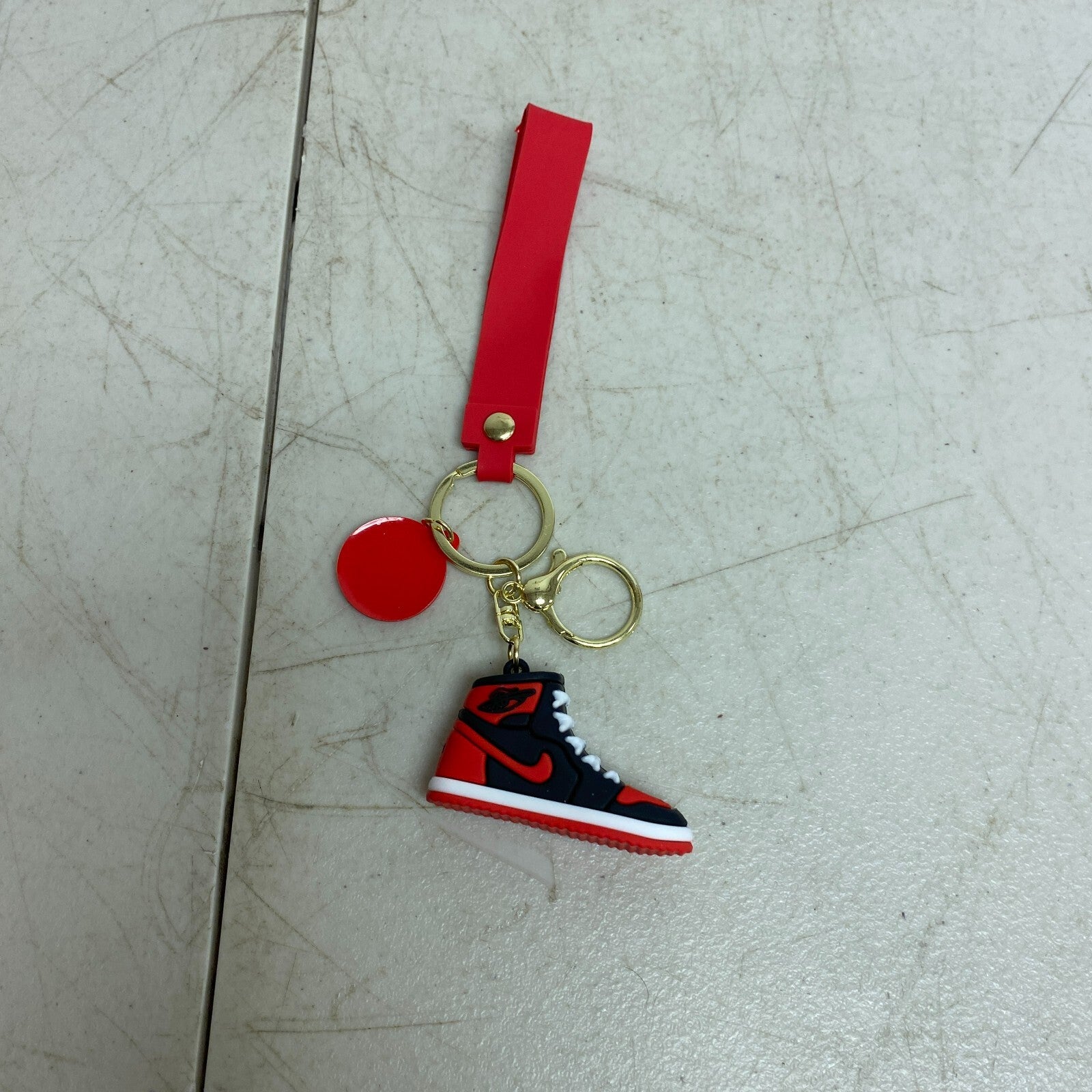 Assorted Silicone Air Jordan 1 Bred Keychain Accessory