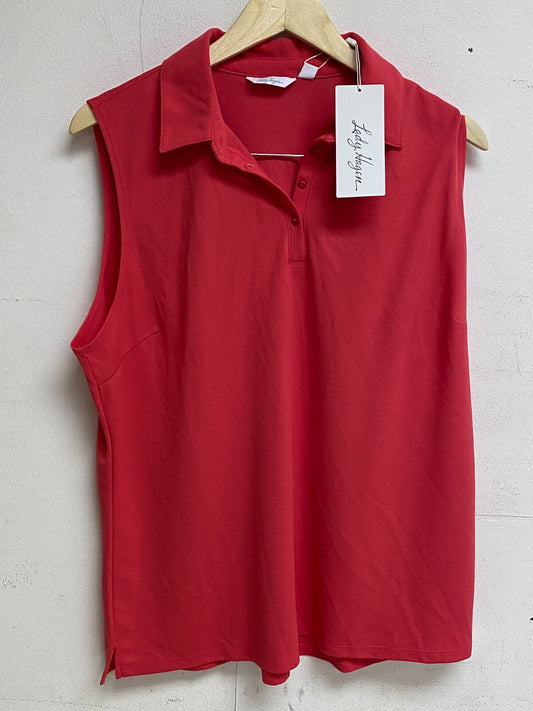 Walter Hagen Womens Core Pique Sleeveless Golf Polo Watermelon Shine WGH11400S23