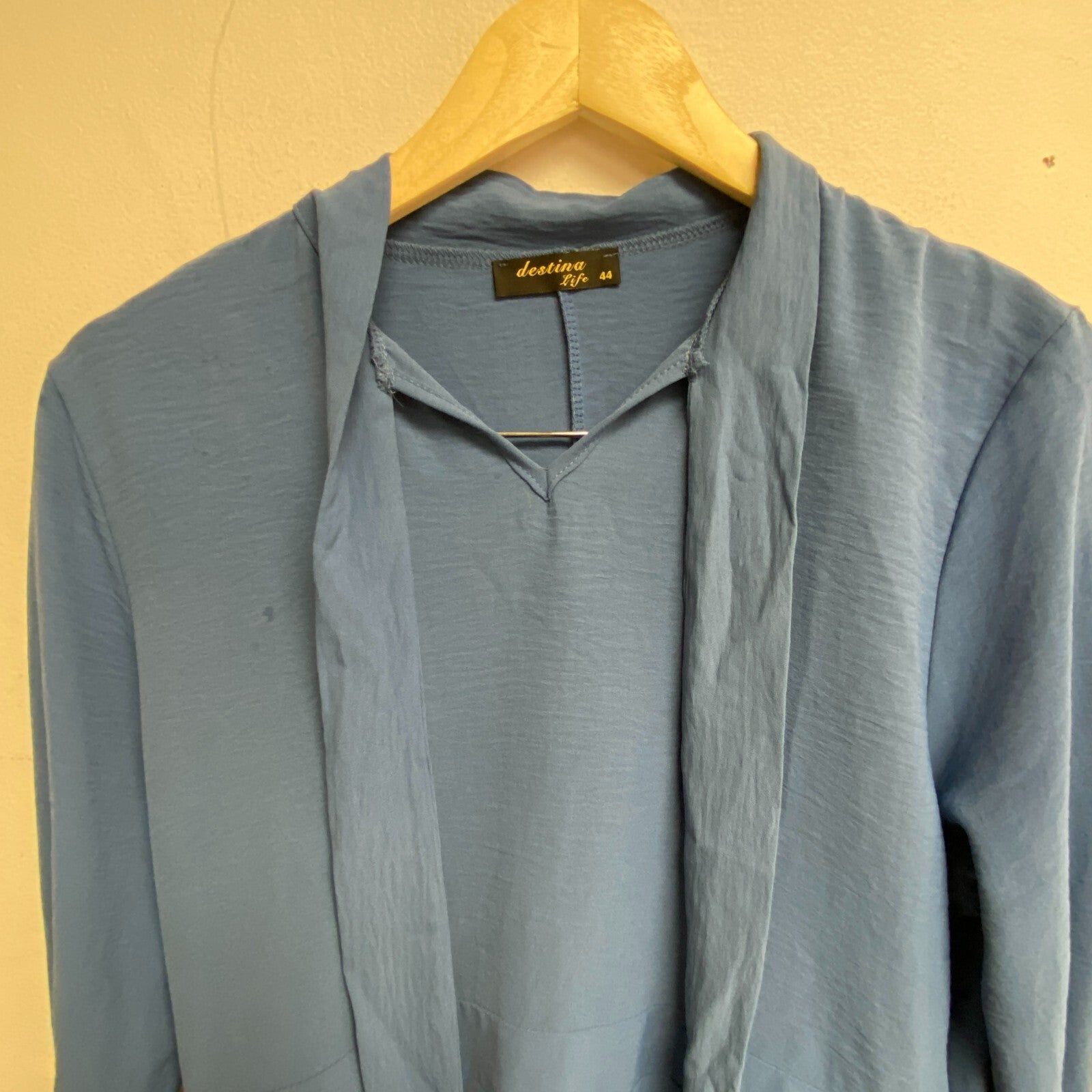 Destina Life Boho Maxi Dress Blue Black bottom accent and neck hanging Size US16