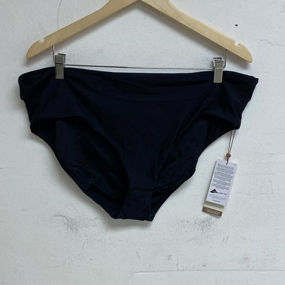 Calia Mid Rise Wide Band Swim Bottoms Pure Black Solid WSA20406