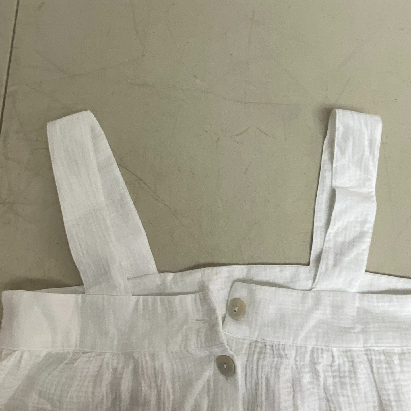 Joie White Gaze Boho Tank Top Button Back Thick Strap Casual Shirt Size Medium