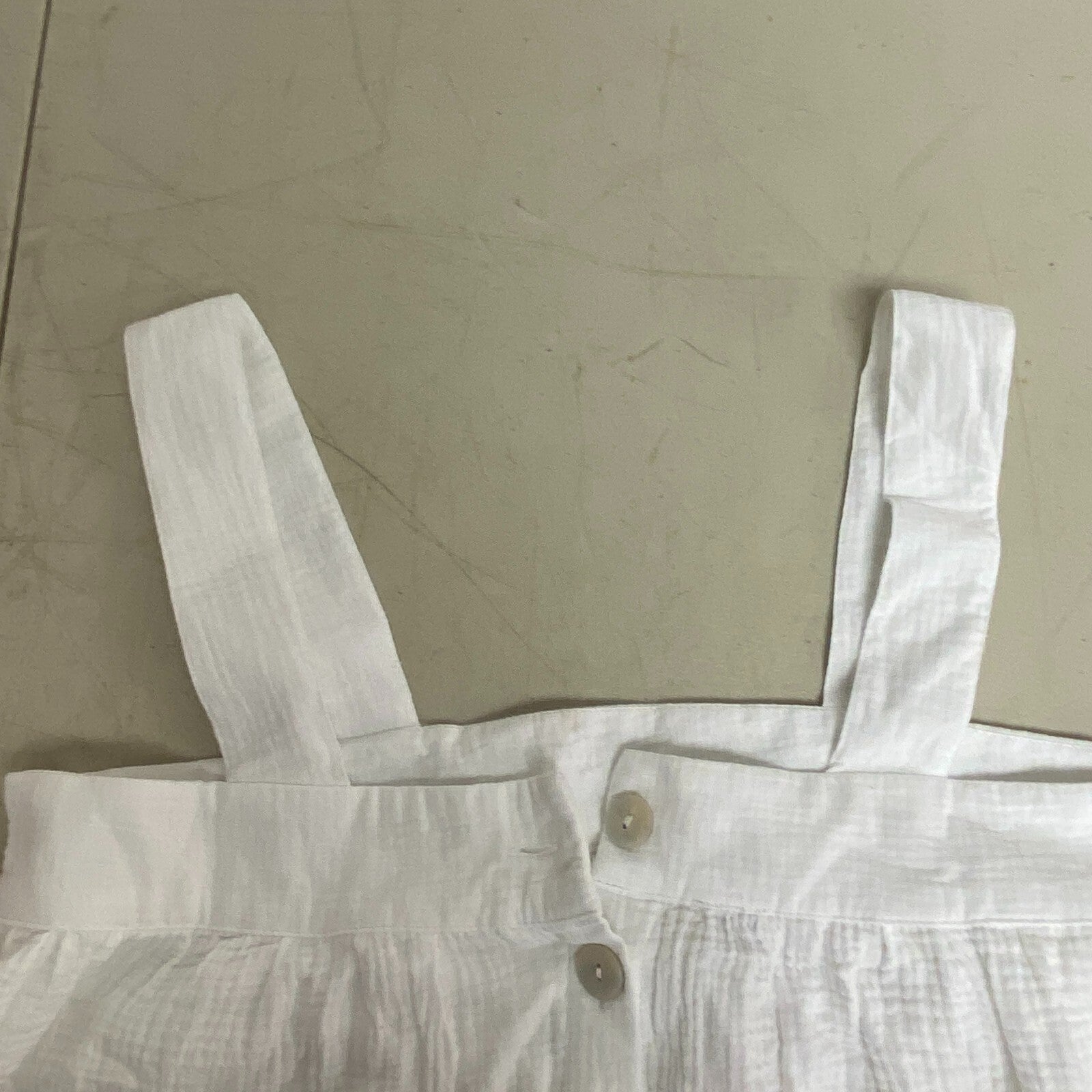 Joie White Gaze Boho Tank Top Button Back Thick Strap Casual Shirt Size Medium