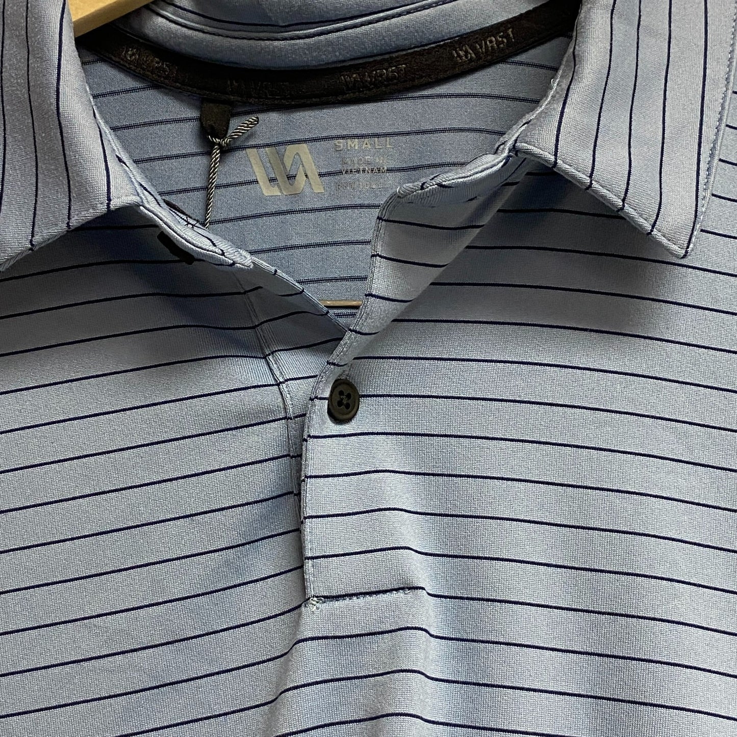 VRST Mens Golf Micro-Stripe Polo Blue Agate Short Sleeve MVG10005