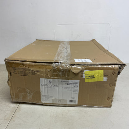 Signature Hardware 19" Mangrove White Oval Porcelain Undermount Bathroom Sink