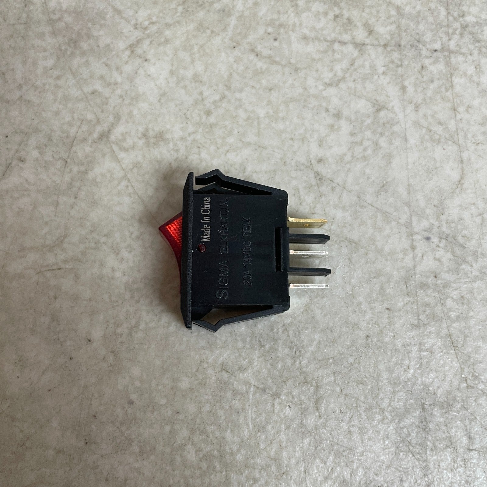 RV Designer S245 Rocker Switch Illuminated Red SPST On Off 125V .550x1.125 RV