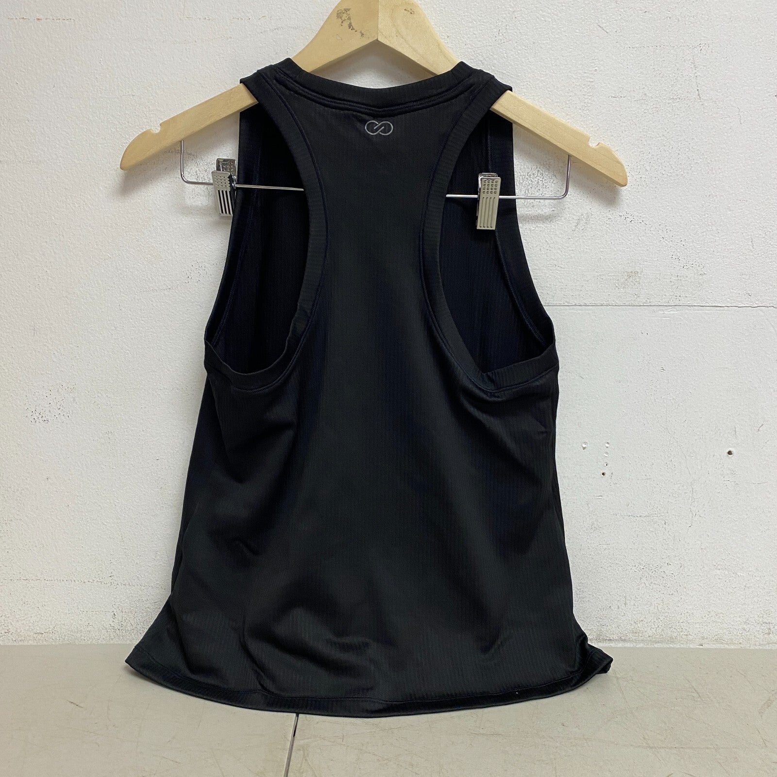 CALIA Women's Relaxed Fit Ribbed Racerback Tank Pure Black WAX11233FS Brand New