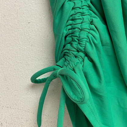 CALIA Women's Ruched Drawstring High Rise Swim Skirt Green Glow WSA23506 Trendy