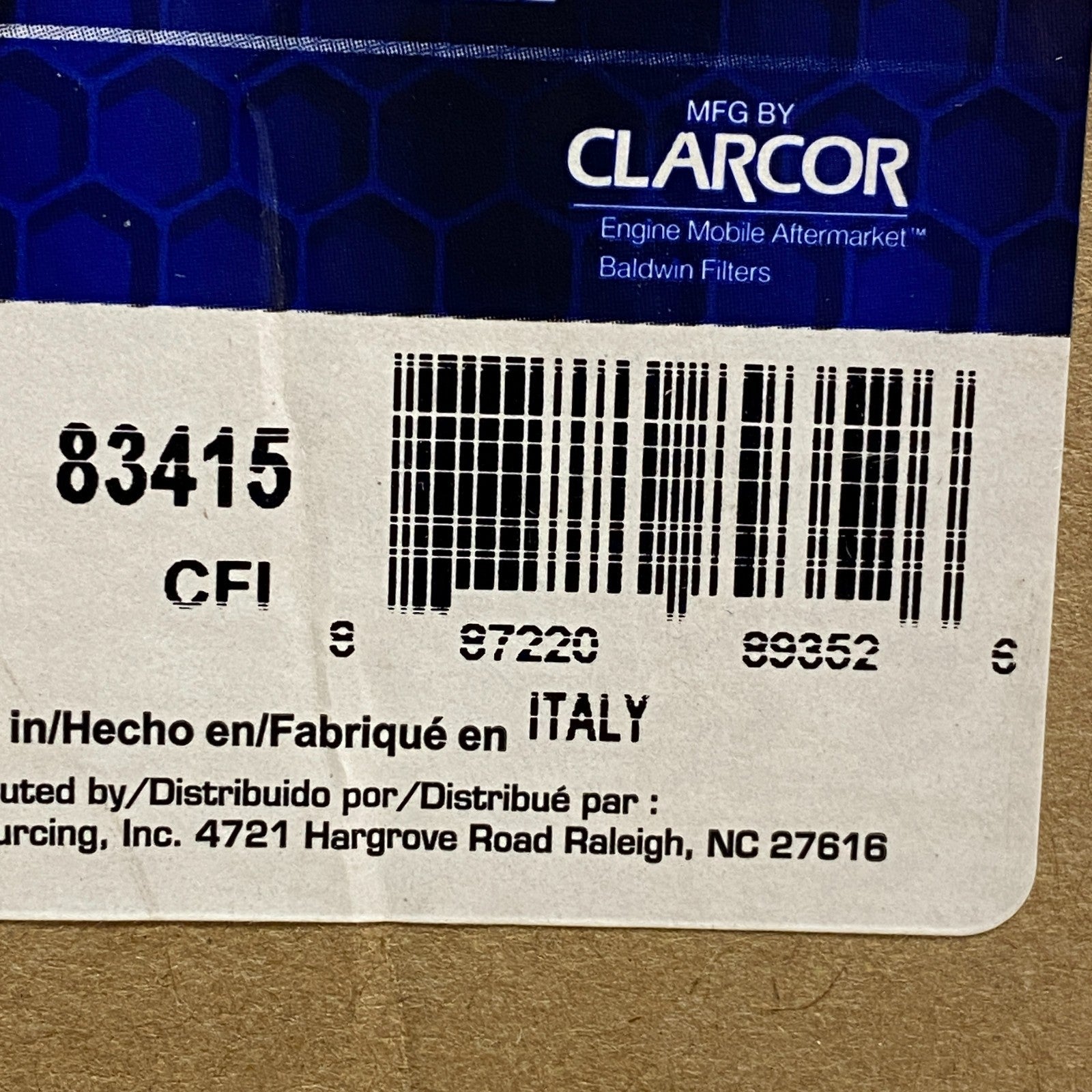 CARQUEST Engine Air Filter White Pleated Media Model 83415