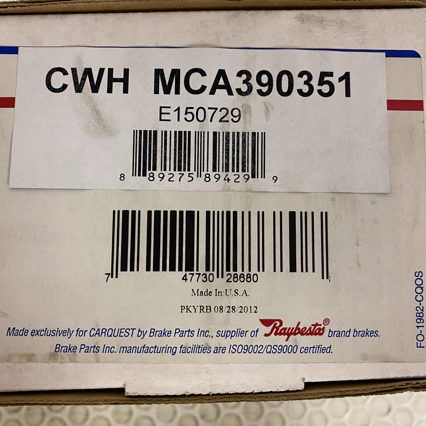 CARQUEST Brake Master Cylinder w Reservoir Aluminum MCA390351