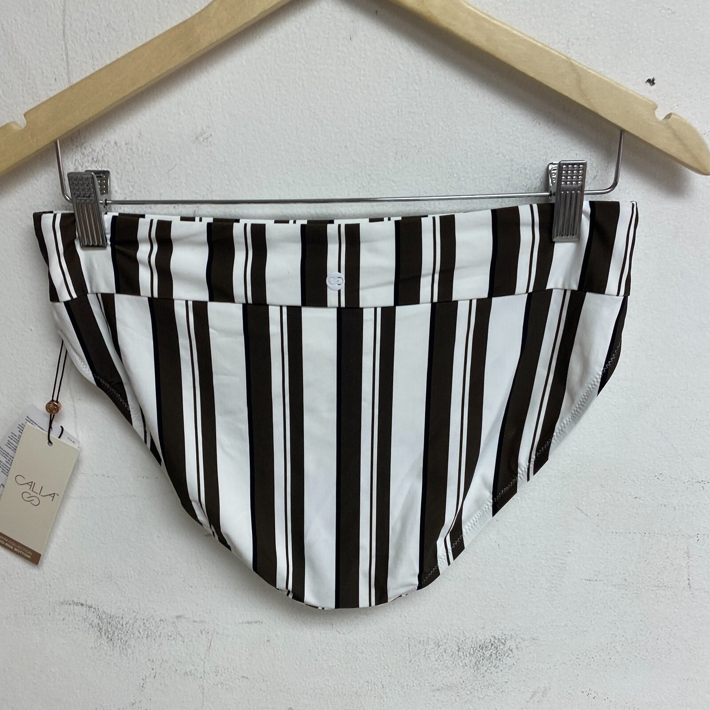 Calia Women's Wide Banded High Leg Swim Bottoms Variegated Stripe WSA23414PRT