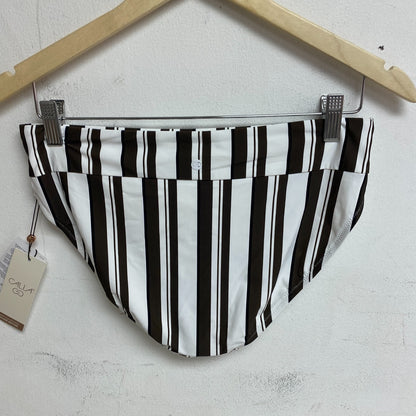 Calia Women's Wide Banded High Leg Swim Bottoms Variegated Stripe WSA23414PRT