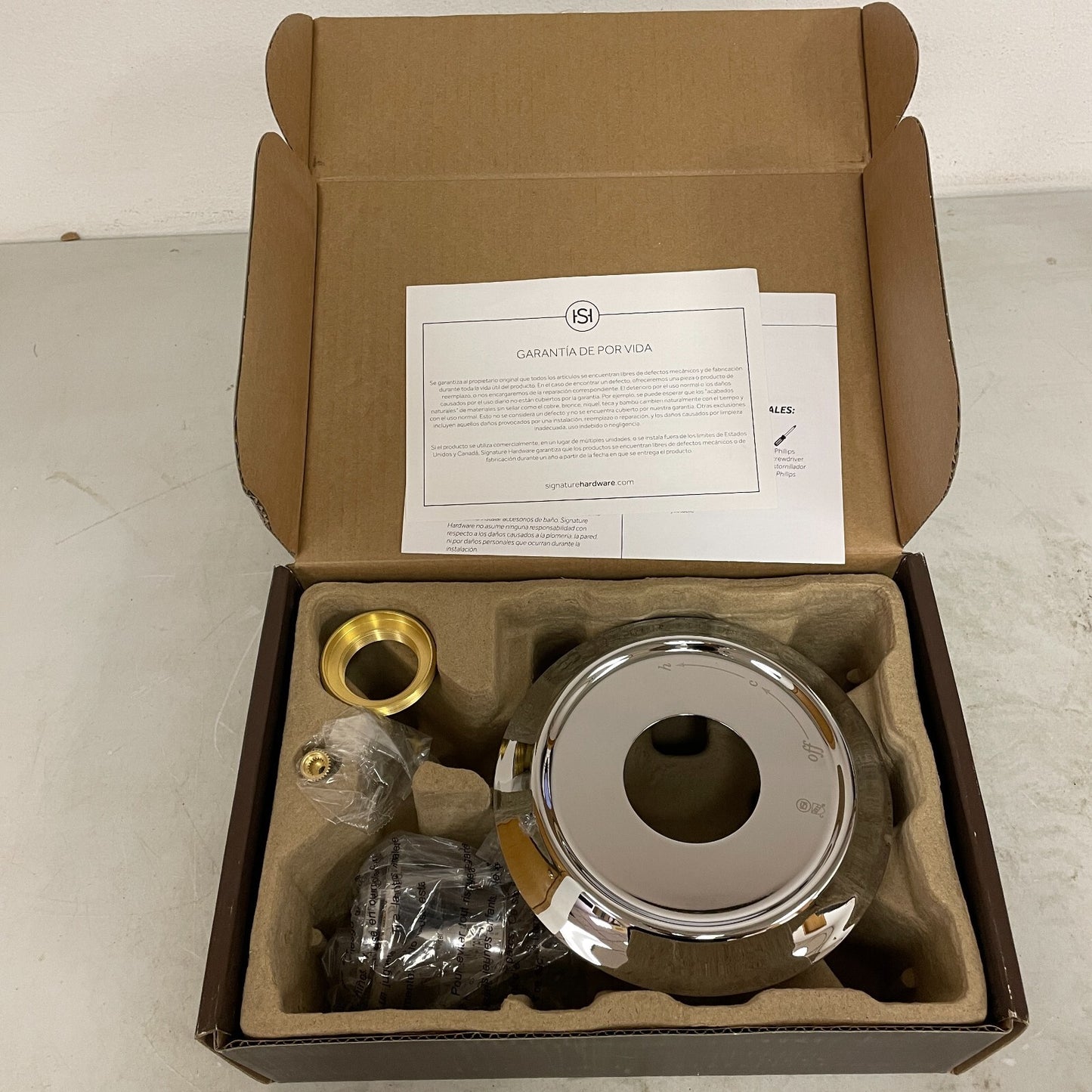 Signature Hardware Pendleton Valve Only Trim Kit - Metal Handle - Polished Chrom