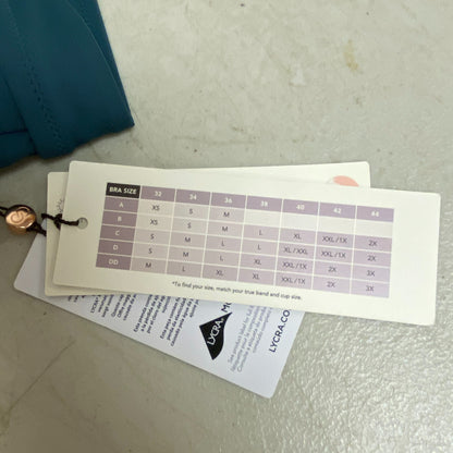 Calia Womens Runched Front Cross Top Deep Aqua Solid Racerback Swimwear WSA23204