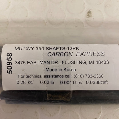 Carbon Express Mutiny Arrow Shaft Size 350 Carbon 12 Pack