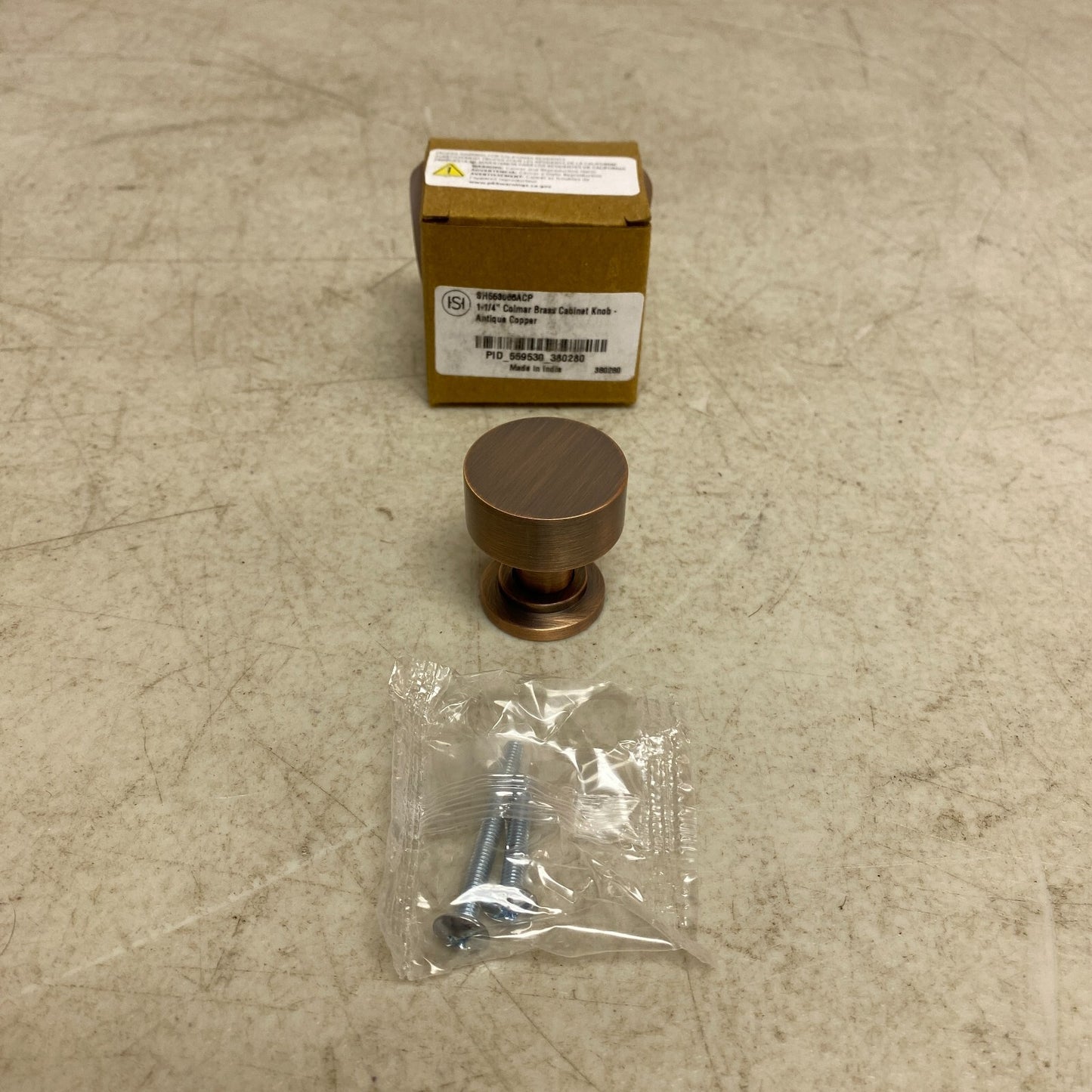 Signature Hardware 1-1/4" Colmar Brass Cabinet Knob - Antique Copper