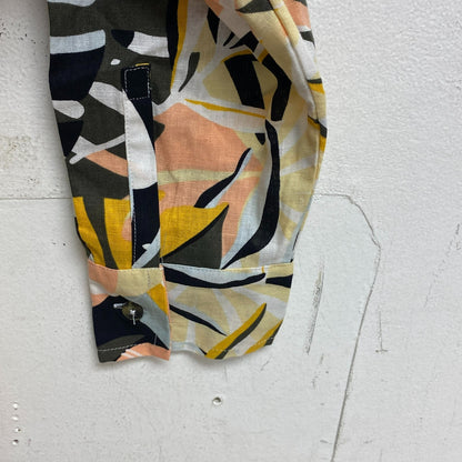 Calia Womens Coverup Oversized Long Sleeve Button Down Multi Palm WSA23919PRT