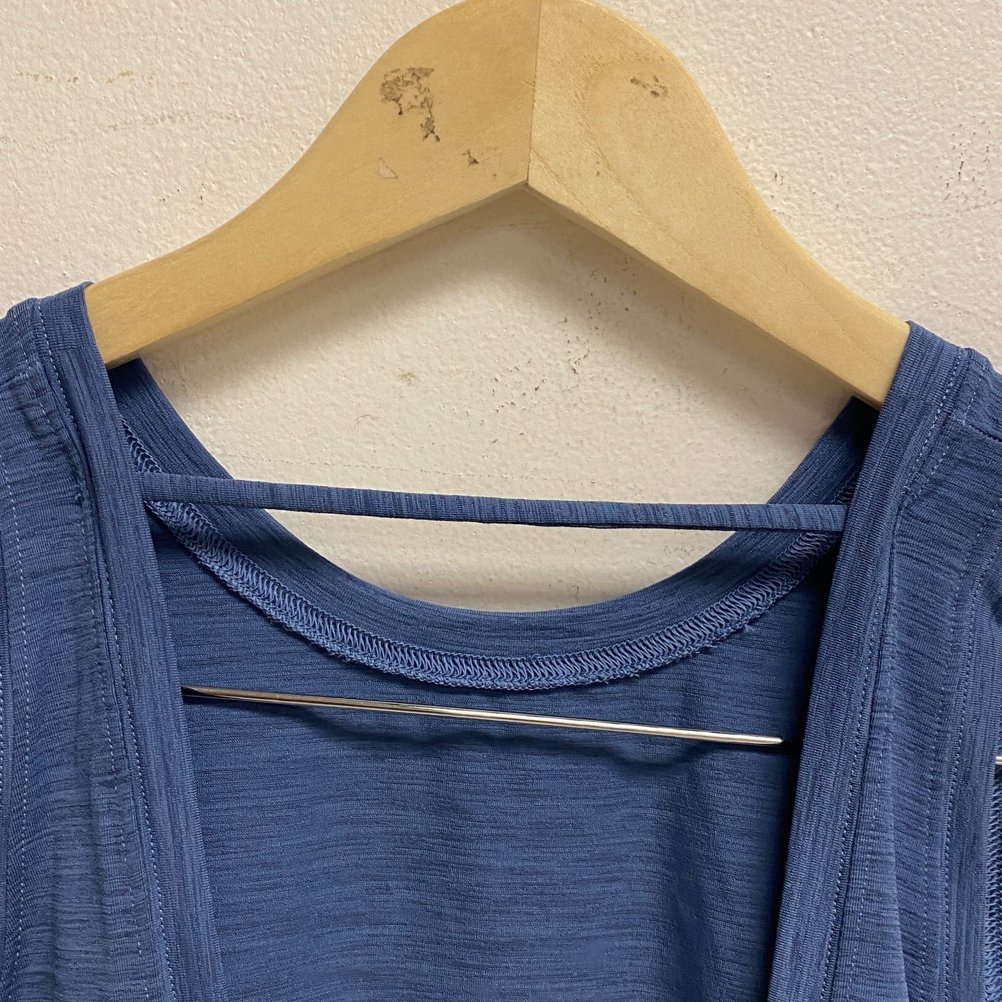 CALIA WOMEN'S Trapeze Performance Scoop Neck Tank Blue Jean WAX11268 New